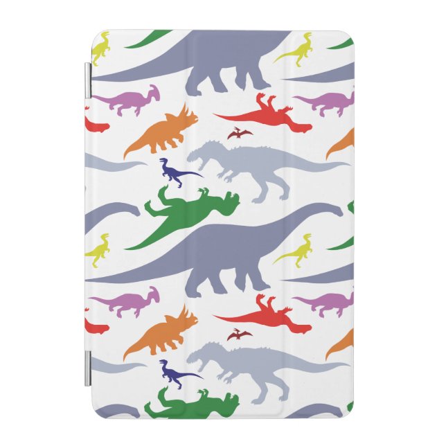 Colorful Dinosaur Pattern (Light) iPad Mini Cover (Front)