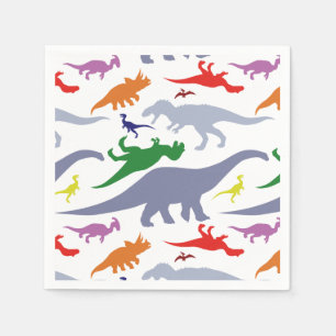 Colorful Dinosaur Pattern (Light) Napkins
