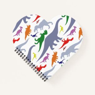 Colorful Dinosaur Pattern (Light) Notebook