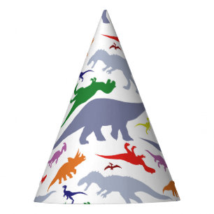 Colorful Dinosaur Pattern (Light) Party Hat