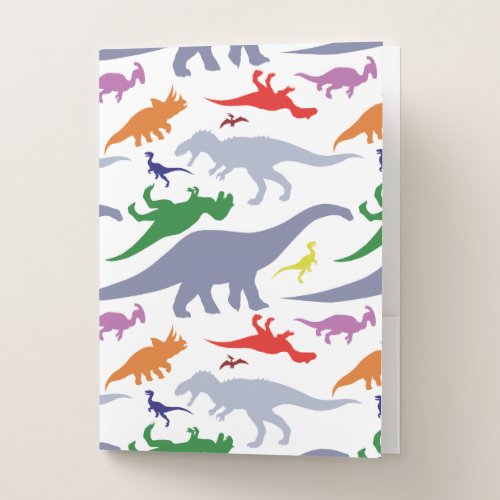 Colorful Dinosaur Pattern (Light) Pocket Folder