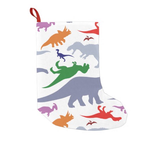 Colorful Dinosaur Pattern Light Small Christmas Stocking