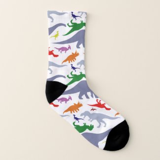 Colorful Dinosaur Pattern (Light) Socks