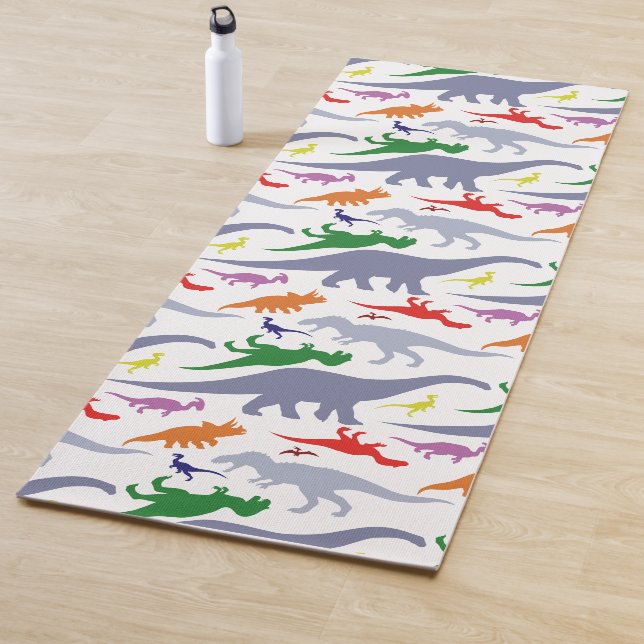 Colorful Dinosaur Pattern (Light) Yoga Mat (In Situ)