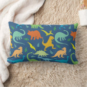 Colorful Dinosaur Pattern Lumbar Pillow (Blanket)