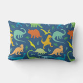 Colorful Dinosaur Pattern Lumbar Pillow (Back)