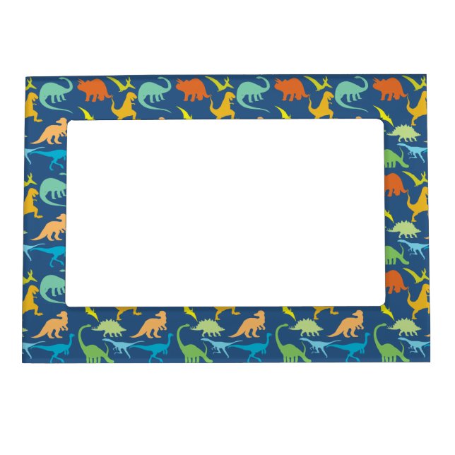 Colorful Dinosaur Pattern Magnetic Picture Frame (Front)