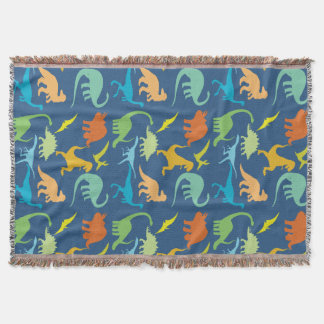 Colorful Dinosaur Pattern Throw Blanket