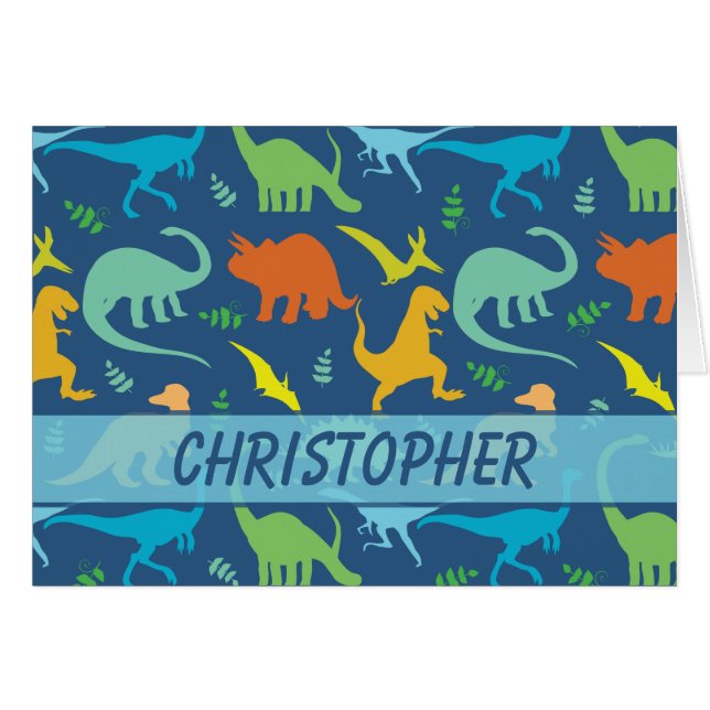 Colorful Dinosaur Pattern to Personalize (Front Horizontal)