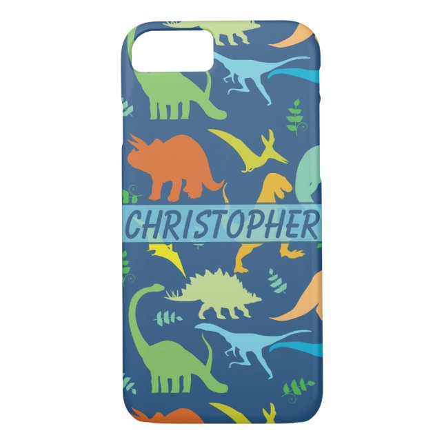 Colorful Dinosaur Pattern to Personalize Case-Mate iPhone Case (Back)