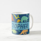 Colorful Dinosaur Pattern to Personalize Coffee Mug (Front Right)