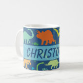Colorful Dinosaur Pattern to Personalize Coffee Mug (Front Left)