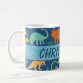 Colorful Dinosaur Pattern to Personalize Coffee Mug (Left)