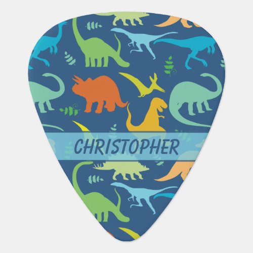 Colorful Dinosaur Pattern to Personalize Guitar Pick