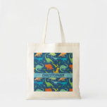 Colorful Dinosaur Pattern to Personalize Tote Bag