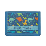 Colorful Dinosaur Pattern to Personalize Tri-fold Wallet
