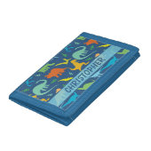 Colorful Dinosaur Pattern to Personalize Tri-fold Wallet (Bottom)