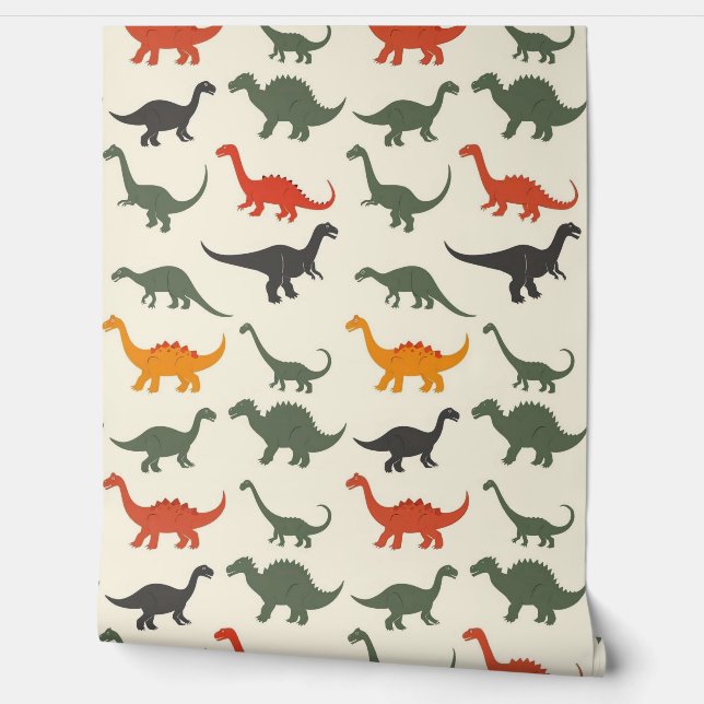 Colorful Dinosaur Pattern  Wallpaper (Unrolling)