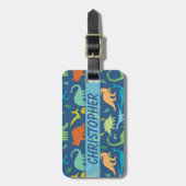 Colorful Dinosaur Personalize Address Luggage Tag (Front Vertical)