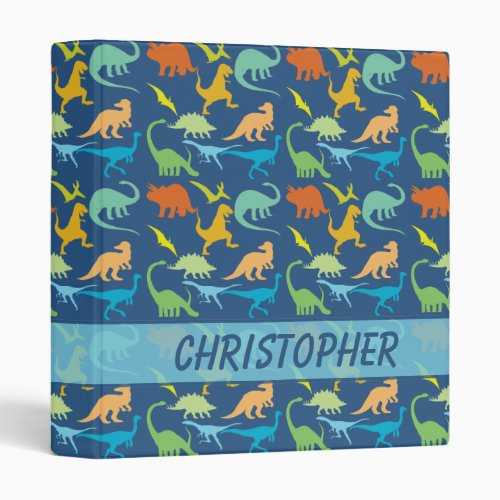 Colorful Dinosaur Personalize Binder