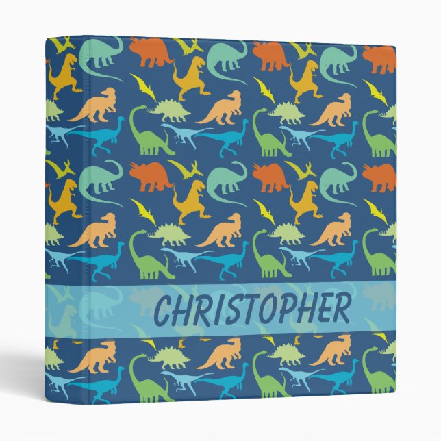 Colorful Dinosaur Personalize Binder (Front/Spine)