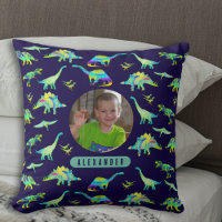 Colorful Dinosaur Personalized Boys Photo and Name