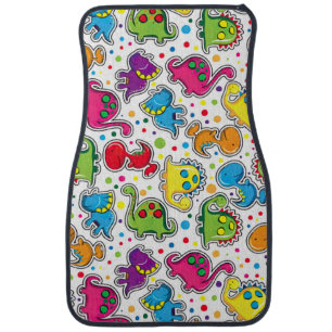 Colorful Dinosaur Seamless Pattern, Dinosaur Seaml Car Floor Mat