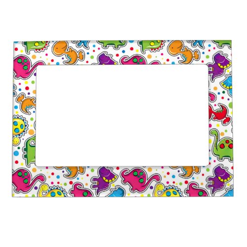 Colorful Dinosaur Seamless Pattern Dinosaur Seaml Magnetic Frame