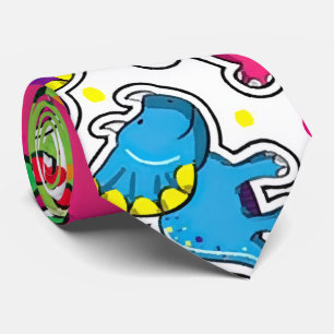 Colorful Dinosaur Seamless Pattern, Dinosaur Seaml Neck Tie