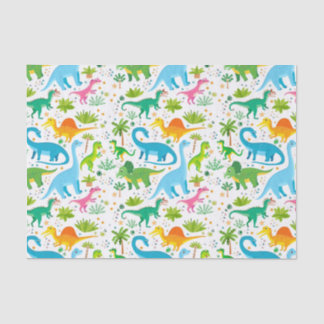 Colorful Dinosaur Seamless Pattern, Dinosaur Seaml Tissue Paper