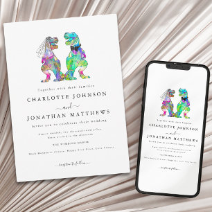 Colorful Dinosaur Theme Invitation