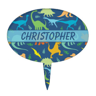 Colorful Dinosaur to Personalize Cake Topper