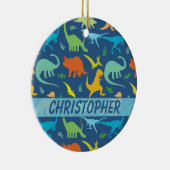 Colorful Dinosaur to Personalize Ceramic Ornament (Right)