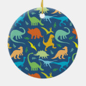 Colorful Dinosaur to Personalize Ceramic Ornament (Back)
