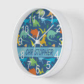 Colorful Dinosaur to Personalize Clock (Angle)
