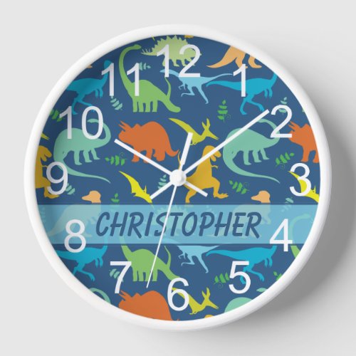 Colorful Dinosaur to Personalize Clock