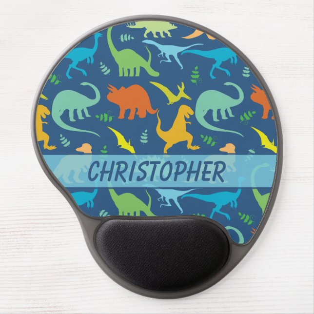 Colorful Dinosaur to Personalize Gel Mouse Pad (Front)