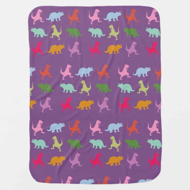 Colorful Dinosaurs Baby Blanket (Front)