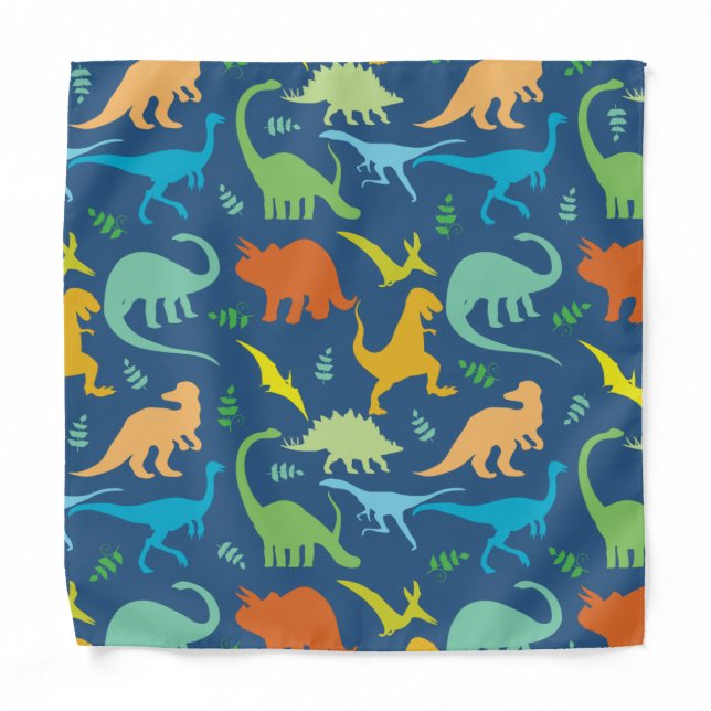 Colorful Dinosaurs  Bandana (Front)