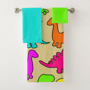 Colorful Dinosaurs Bath Towel Set