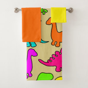 Colorful Dinosaurs Bath Towel Set