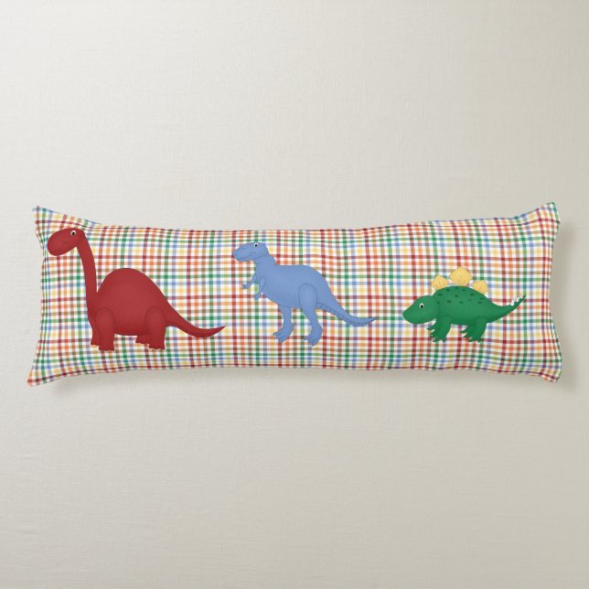 Colorful Dinosaurs Custom Body Pillow (Front)