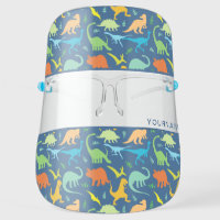 Colorful Dinosaurs Design Personalized Face Shield