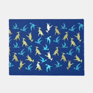 Colorful Dinosaurs  Door Mat