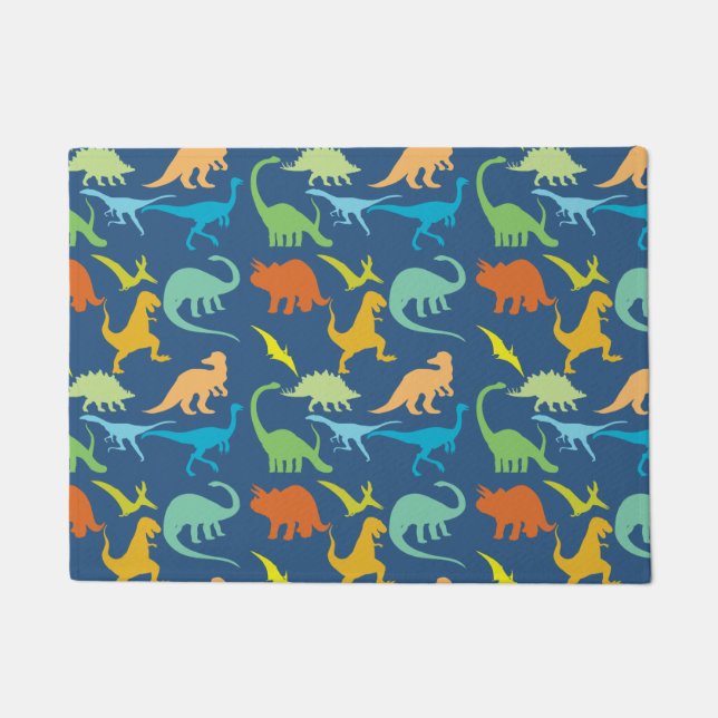 Colorful Dinosaurs Doormat (Front)