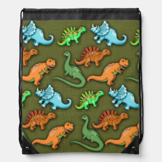 Colorful Dinosaurs Drawstring Bag