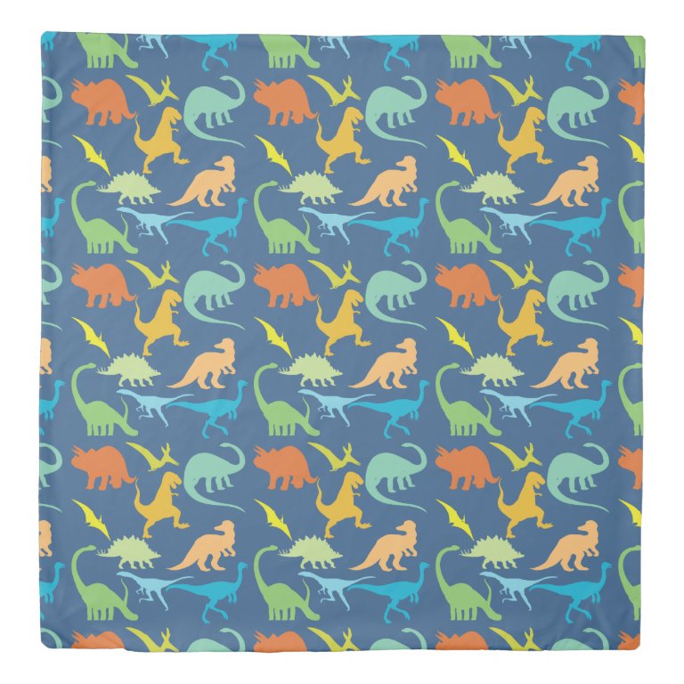 Colorful Dinosaurs Duvet Cover