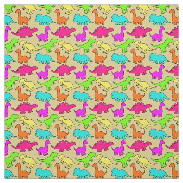 Colorful Dinosaurs Fabric (Swatch)