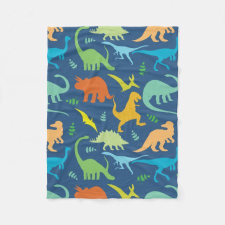 Colorful Dinosaurs Fleece Blanket