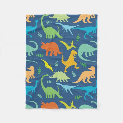 Colorful Dinosaurs Fleece Blanket